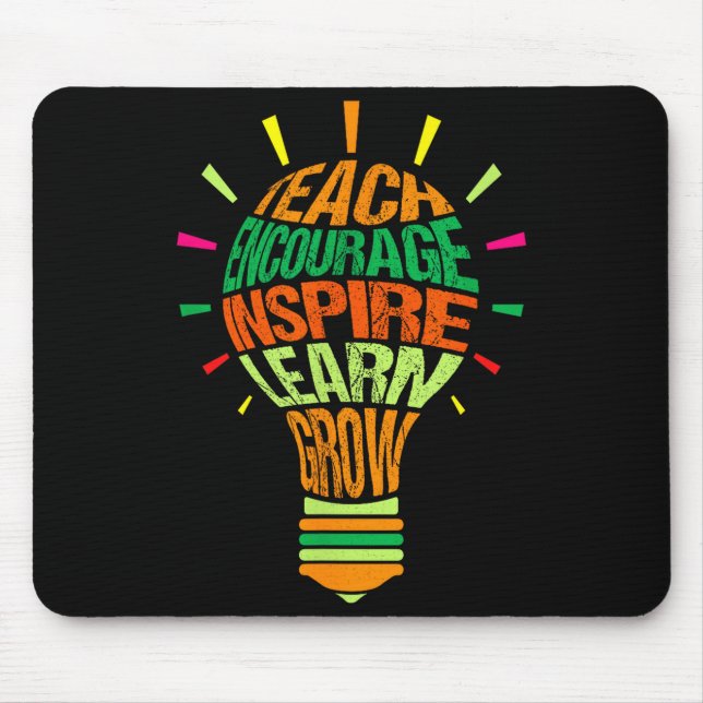 Teacher Insrational Definition Colorful Lightbulb  Mousepad (Vorne)