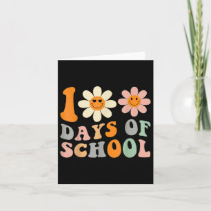 Teacher Kids Retro Groovy 100 Tage Glücklicher 100 Karte