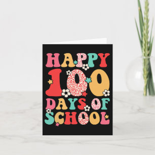 Teacher Kids Retro Groovy 100 Tage Glücklicher 100 Karte
