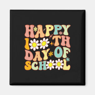 Teacher Kids Retro Groovy 100 Tage Glücklicher 100 Magnet