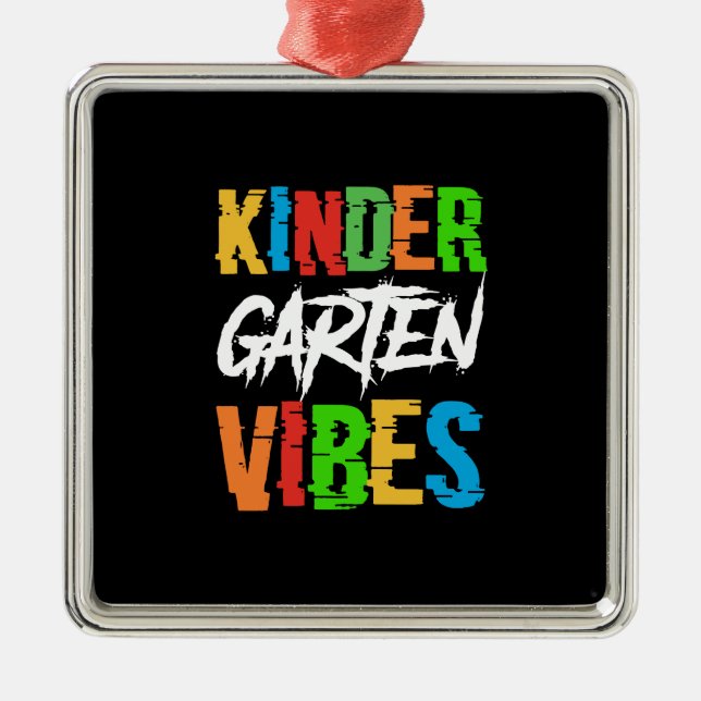 Teacher Kinder Garten Vibes Ornament Aus Metall (Vorne)