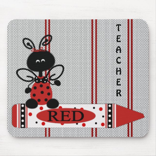 Teacher-Ladybug mit farbiger Maus-Pad Mousepad (Vorne)