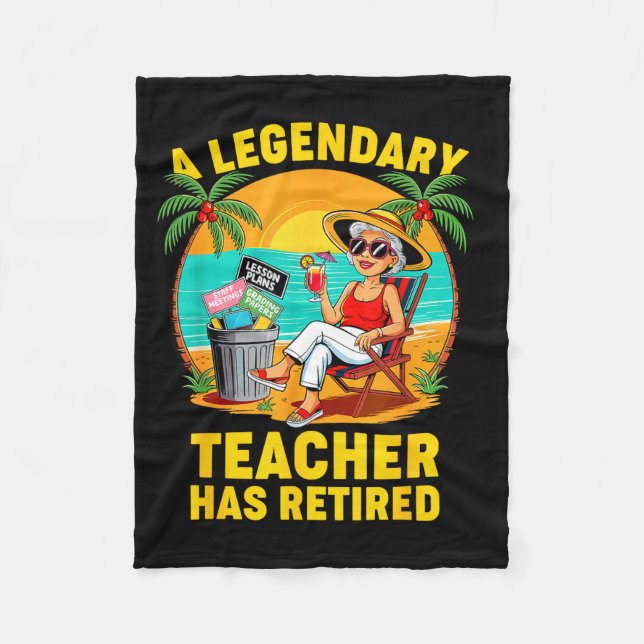 Teacher Legend Has Retired 2025 Happy Retirement P Fleecedecke (Vorderseite)