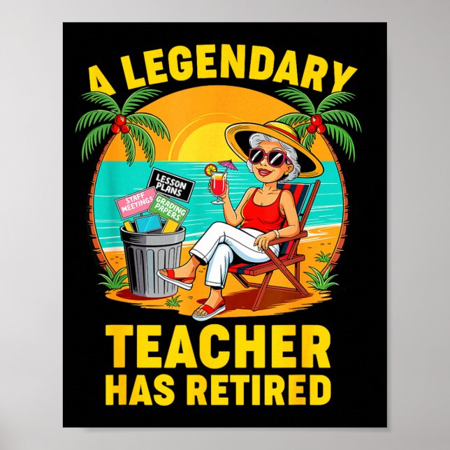 Teacher Legend Has Retired 2025 Happy Retirement P Poster (Vorne)