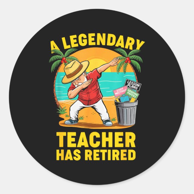 Teacher Legend Has Retired 2025 Happy Retirement P Runder Aufkleber (Vorderseite)