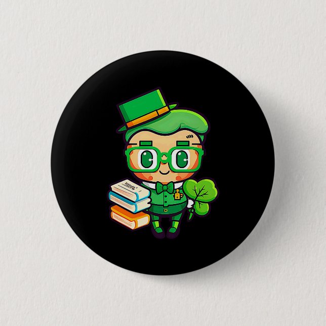Teacher Leprechaun St Patricks Day Teacher T Shirt Button (Vorderseite)