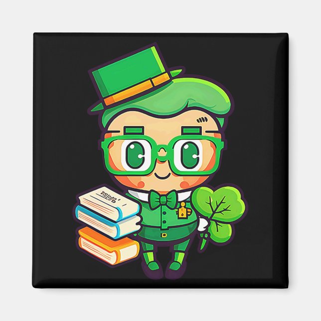 Teacher Leprechaun St Patricks Day Teacher T Shirt Magnet (Vorne)