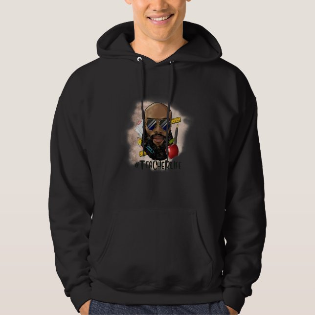 Teacher Life African American Kindergarten Afro Bl Hoodie (Vorderseite)