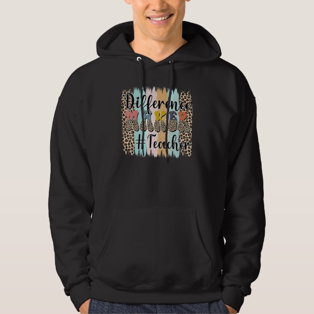 Teacher Life Back To School Difference Maker Leopa Hoodie (Vorderseite)