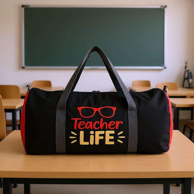 Teacher Life Glasses Duffle Bag (Von Creator hochgeladen)