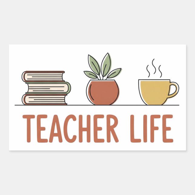 Teacher Life Rechteckiger Aufkleber (Vorderseite)
