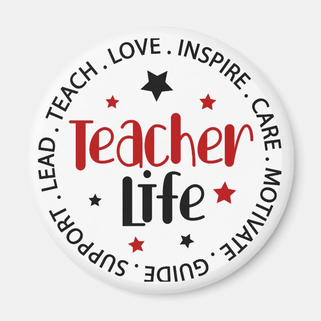 Teacher Life Round Magnet (Vorne)