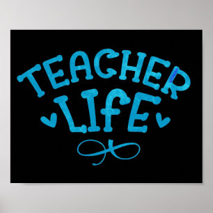 TEACHER LIFE typografisch Poster