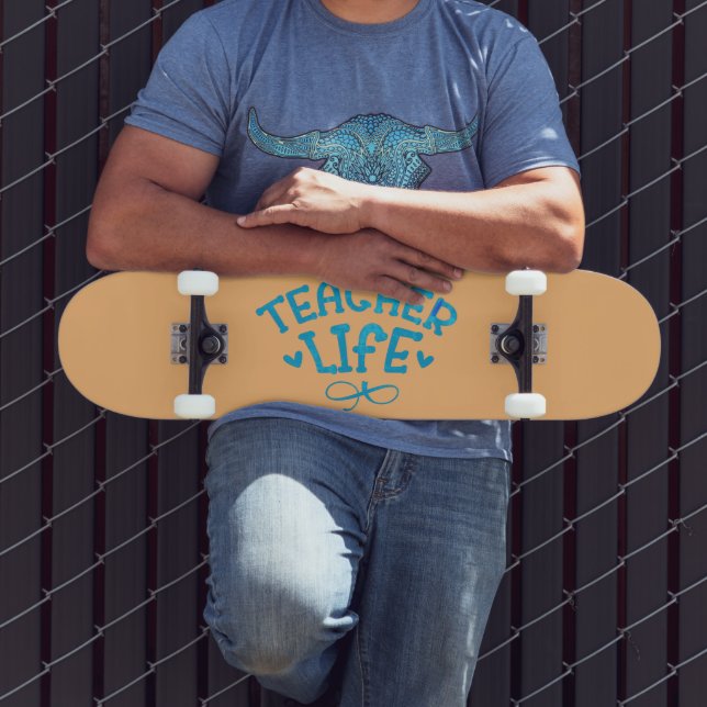 TEACHER LIFE typografisch Skateboard (Außenbereich 3)