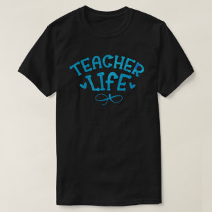 TEACHER LIFE typografisch T-Shirt