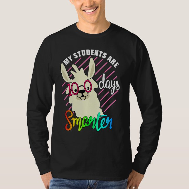 Teacher Llama lovers My Students are 100 Days smar T-Shirt (Vorderseite)
