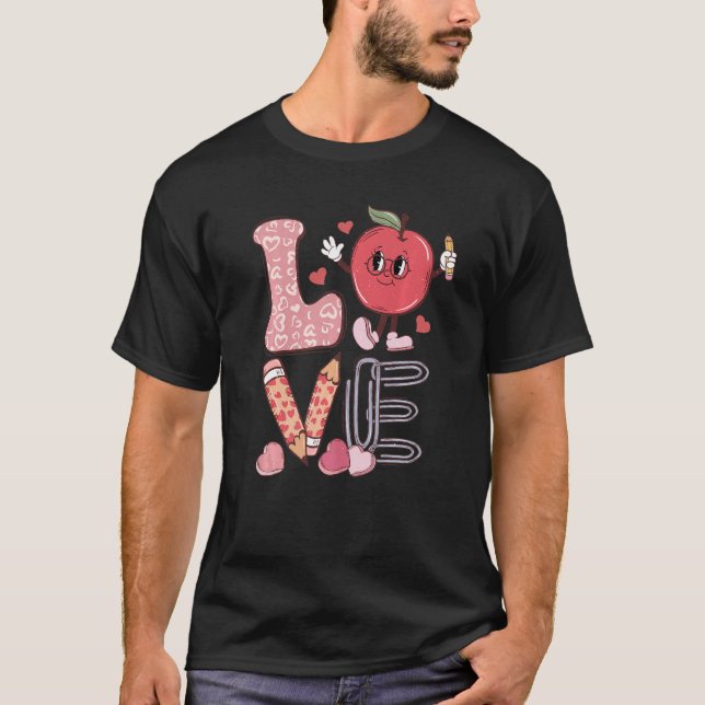 Teacher Love Retro Groovy Teachers Day T-Shirt (Vorderseite)