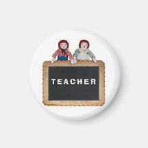 TEACHER Magnet Raggedy Ann Andy Puppenkalkboard.
