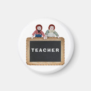 TEACHER Magnet Raggedy Ann Andy Puppenkalkboard.