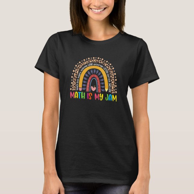 Teacher Math Is My Jam 100 Days Of School Rainbow  T-Shirt (Vorderseite)