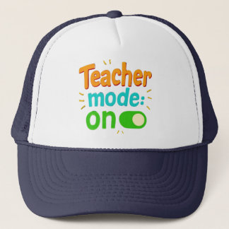 "Teacher Mode On" Embroidered Cap – Funny Teacher Truckerkappe
