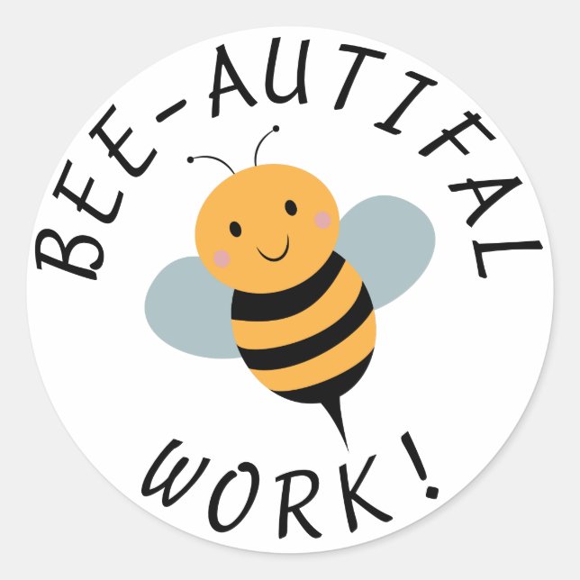 Teacher Motivierend Stickers - Funny Bee Sticker (Vorderseite)