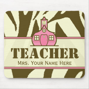 Teacher Mousepad - Braun Zebra Print