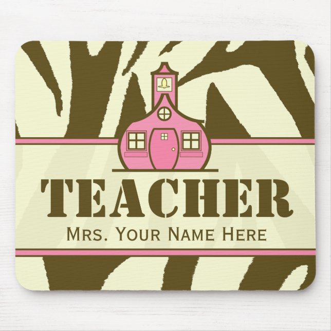 Teacher Mousepad - Braun Zebra Print (Vorne)