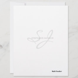 Teacher name elegant quote modern white frame briefbogen