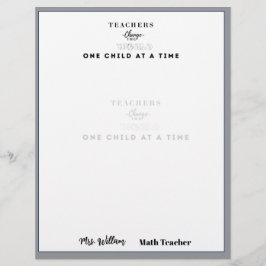 Teacher name elegant quote modern white frame briefbogen