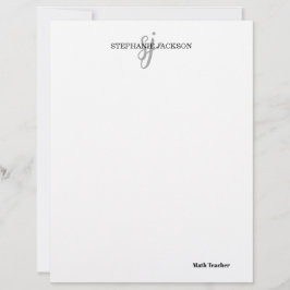 Teacher name elegant quote modern white frame briefbogen