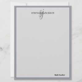 Teacher name elegant quote modern white frame briefbogen