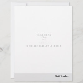Teacher name elegant quote modern white frame briefbogen