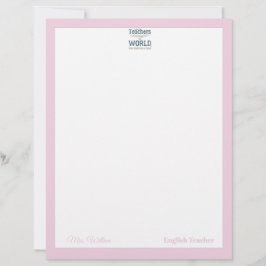Teacher name elegant quote modern white frame lett briefbogen