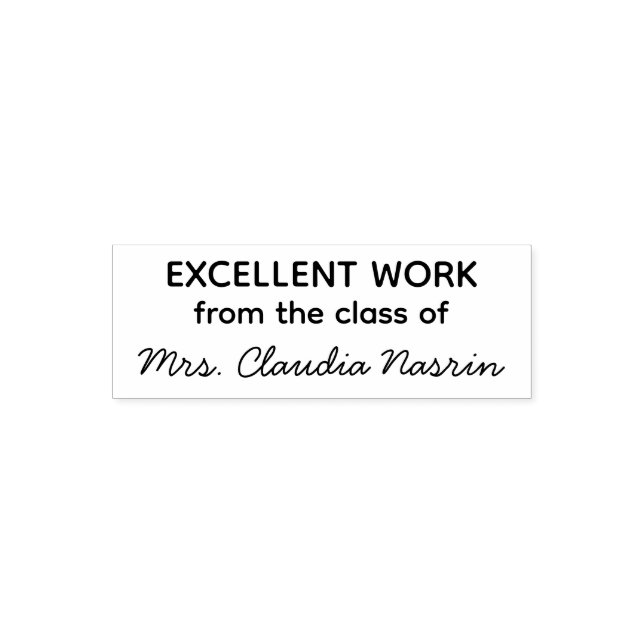 Teacher name personalized excellent work grading permastempel (Design)