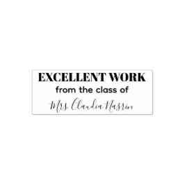 Teacher name personalized excellent work grading permastempel