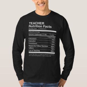 Teacher Nutrition Facts Funny T-Shirt