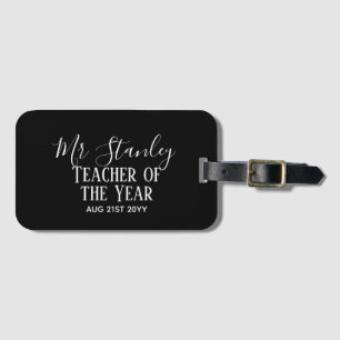 Teacher of the Year Personalized Modern Text Gift Gepäckanhänger