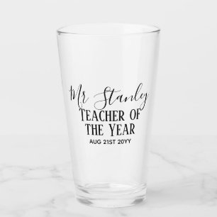 Teacher of the Year Personalized Modern Text Gift Glas