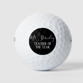 Teacher of the Year Personalized Modern Text Gift Golfball