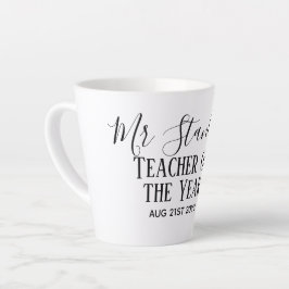 Teacher of the Year Personalized Modern Text Gift Milchtasse