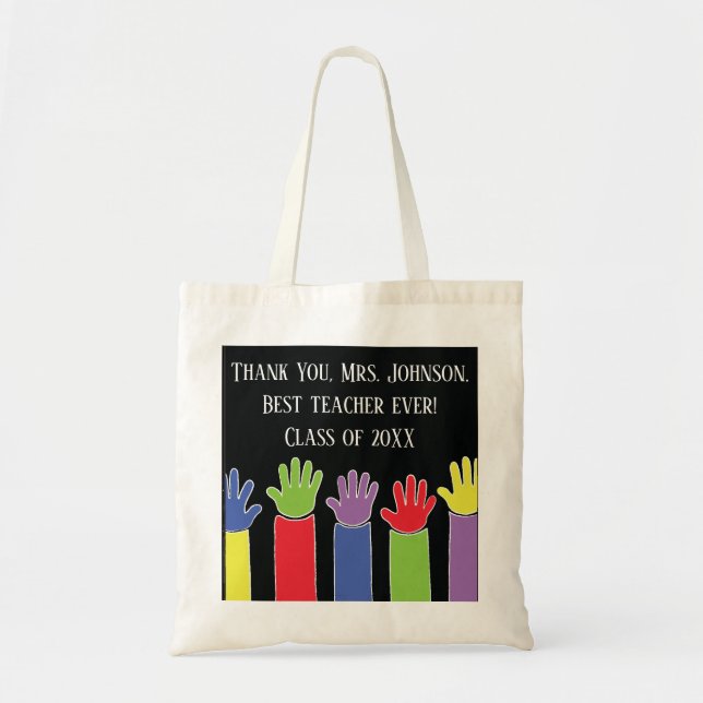 Teacher Personalize Budget Tote Bag Tragetasche (Vorne)