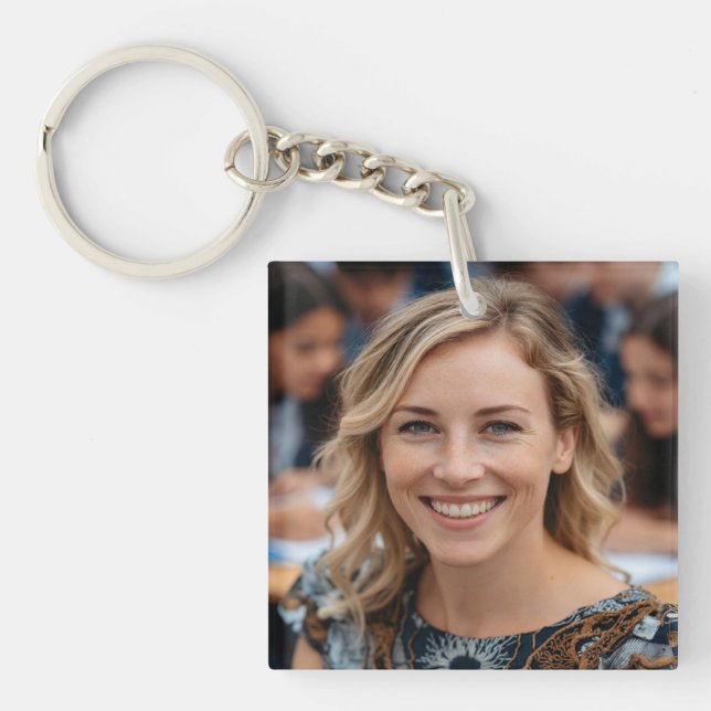 Teacher Photo Customize Personalize Schlüsselanhänger (Vorderseite)