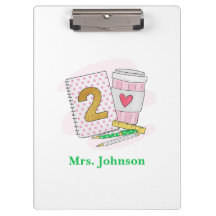 Teacher Pink Notebook-Kaffee der zweiten Klasse