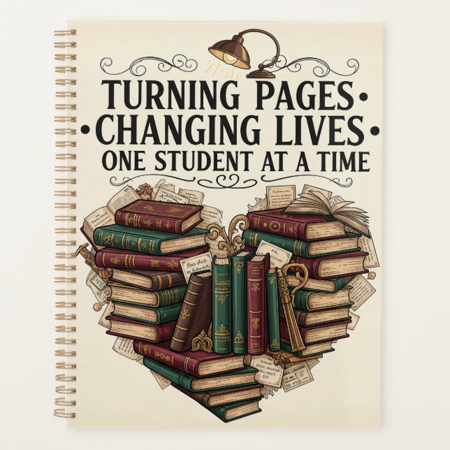Teacher Planner | Turning Pages Book Heart Planer (Vorderseite)