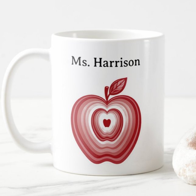 Teacher Professor Custom Name Red Apple Gift Kaffeetasse (Von Creator hochgeladen)