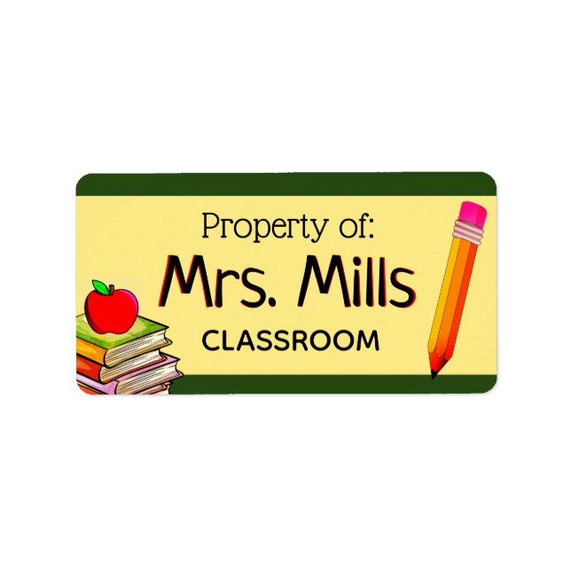 Teacher Property Class Label Sticker Adressaufkleber (Vorne)