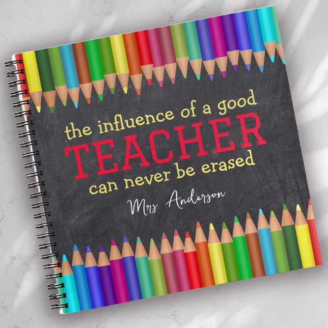 Teacher Quote Chalkboard Pencils Aufwertung Notizbuch (Von Creator hochgeladen)
