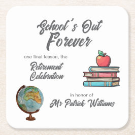 Teacher Rente Colorful Nostalgie Classic Rechteckiger Pappuntersetzer