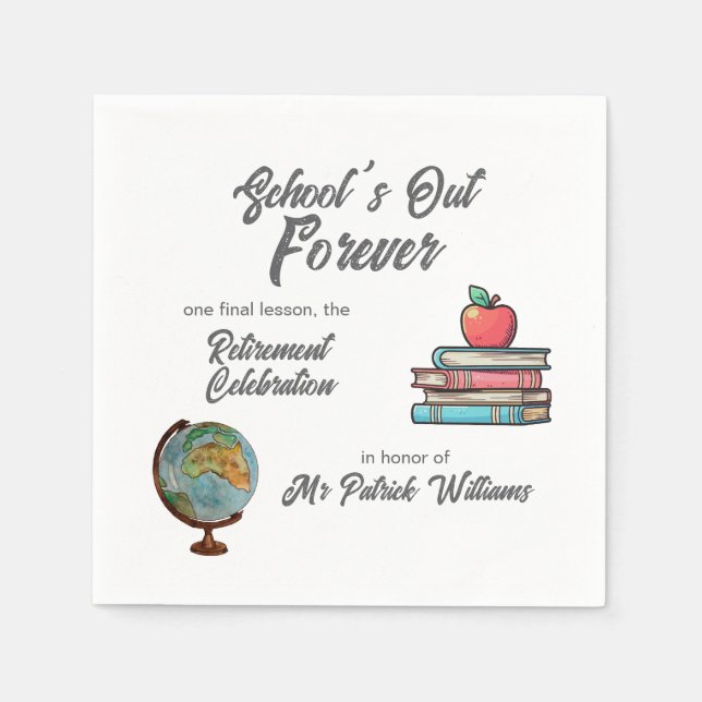 Teacher Rente Colorful Nostalgie Classic Serviette (Vorderseite)